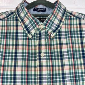 Chap’s short sleeved plaid cotton button down.